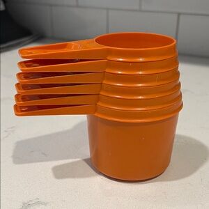 Tupperware Vintage Orange Measuring Cups Set